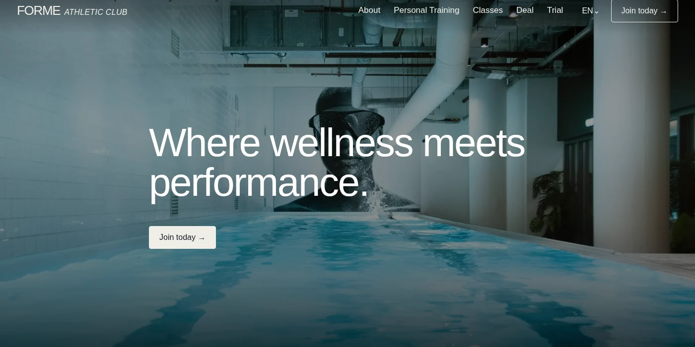 FORME Athletic Club website