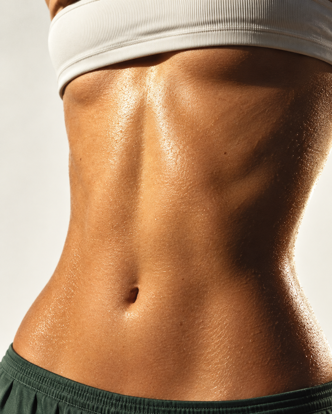 Athlete showing strong core definition