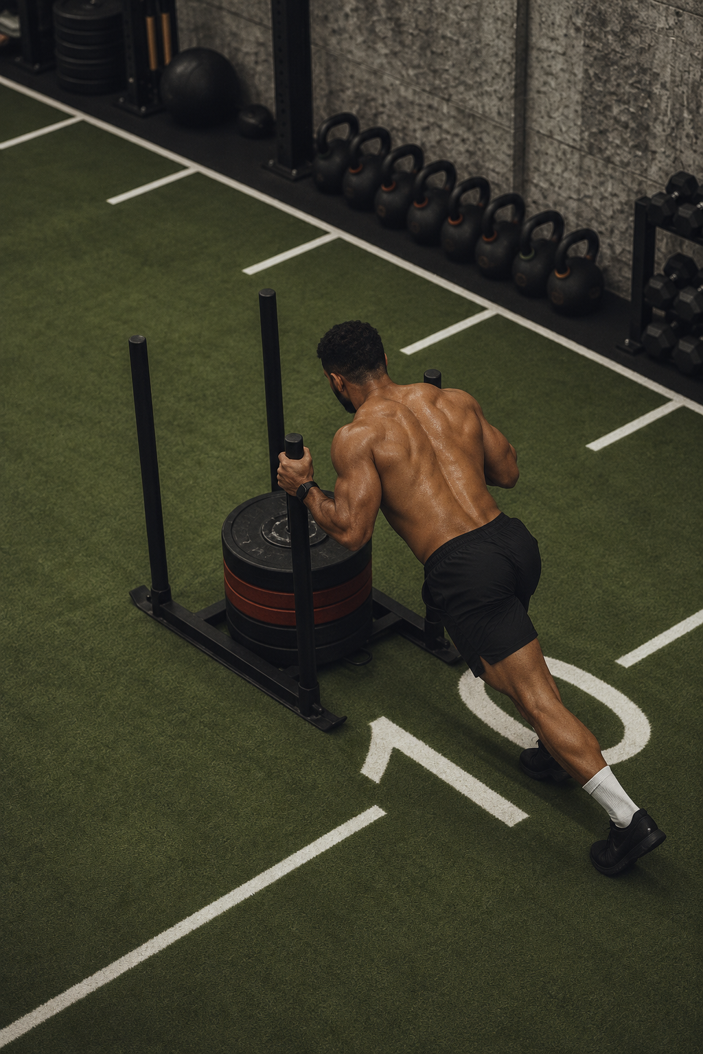 Athlete completing a conditioning workout