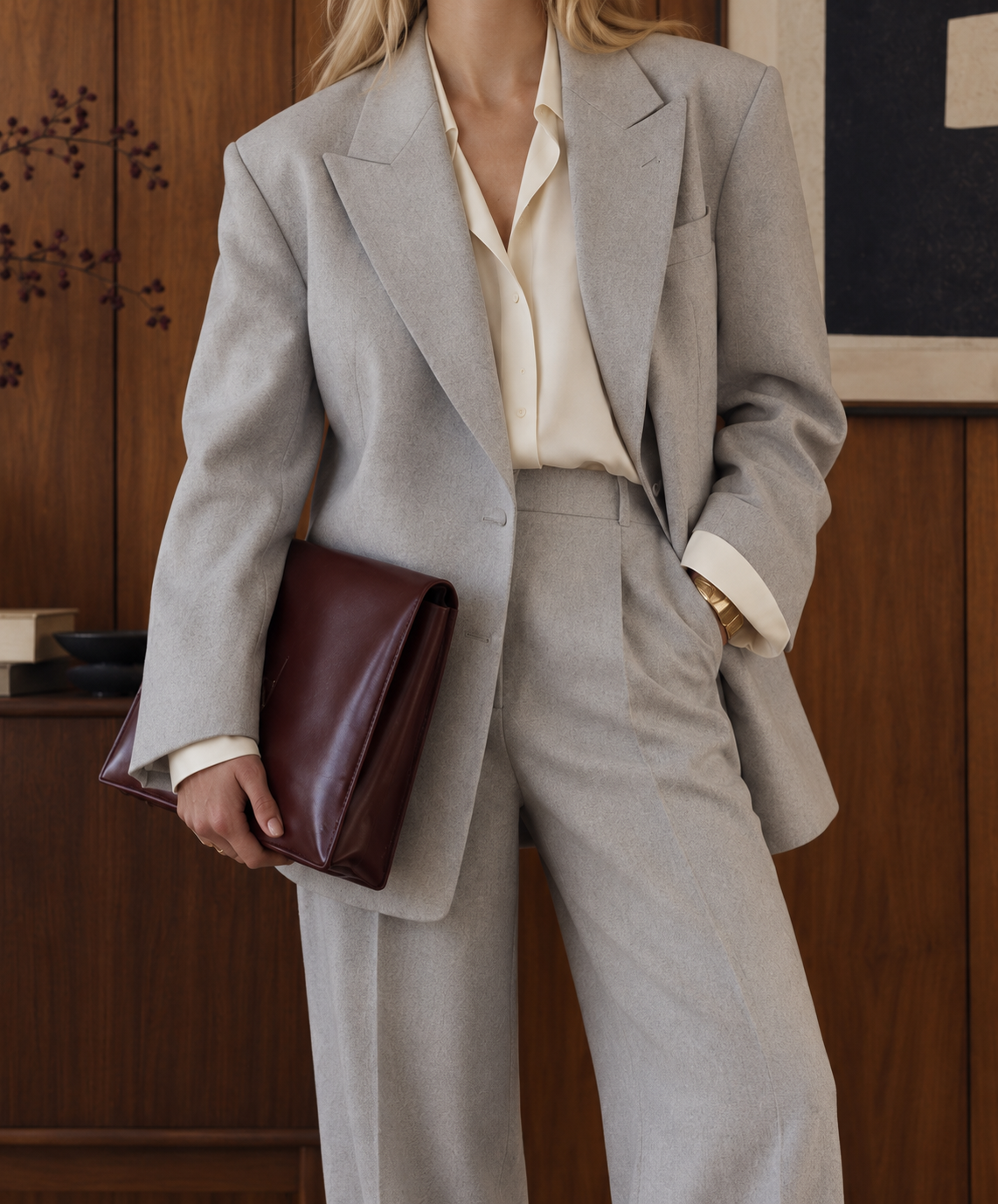 Grey tailoring detail